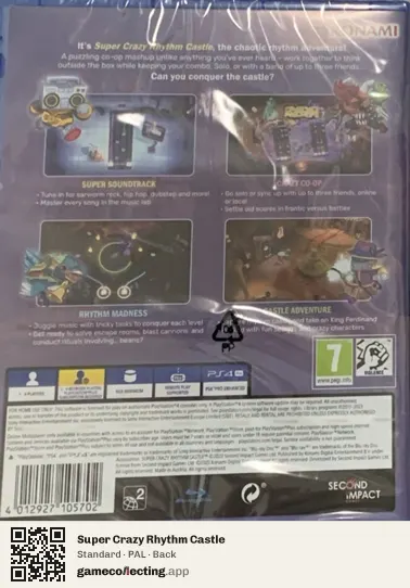 Super Crazy Rhythm Castle PlayStation 4, PAL box back