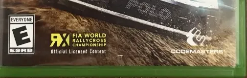 Dirt Rally 2.0, the ESRB box on its front