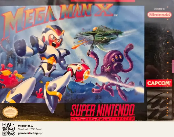 Mega Man X Super Nintendo Entertainment System, NTSC box front