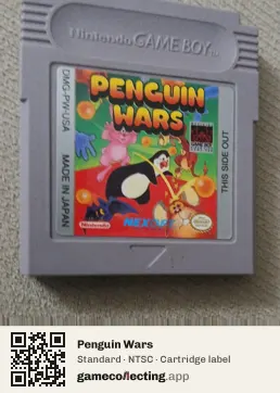 Penguin Wars Game Boy, NTSC cartridge label