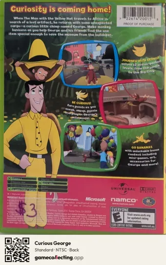 Curious George Xbox, NTSC box back