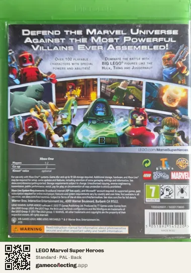 LEGO Marvel Super Heroes Xbox One, PAL box back