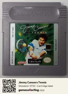 Jimmy Connors Tennis Game Boy, NTSC cartridge label
