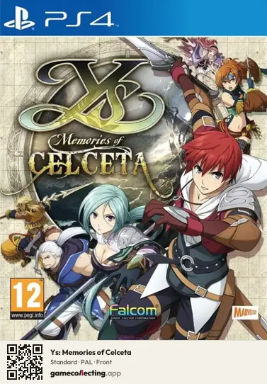 Ys: Memories of Celceta PlayStation 4, PAL box front
