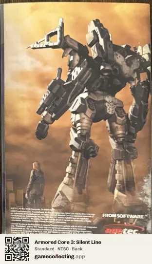 Armored Core 3: Silent Line PlayStation 2, NTSC box back