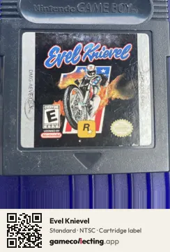 Evel Knievel Game Boy Color, NTSC cartridge label