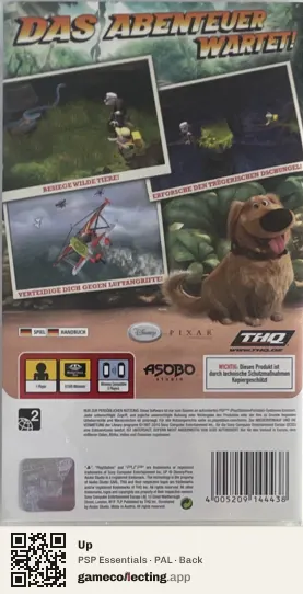 Up PlayStation Portable, PAL box back