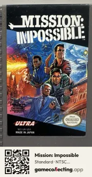 Mission: Impossible Nintendo Entertainment System, NTSC cartridge label
