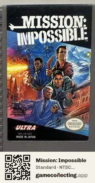 Mission: Impossible Nintendo Entertainment System, NTSC cartridge label