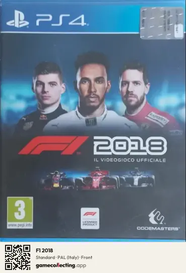 F1 2018 PlayStation 4, Italy box front