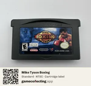 Mike Tyson Boxing Game Boy Advance, NTSC cartridge label