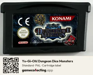 Yu-Gi-Oh! Dungeon Dice Monsters Game Boy Advance, PAL cartridge label
