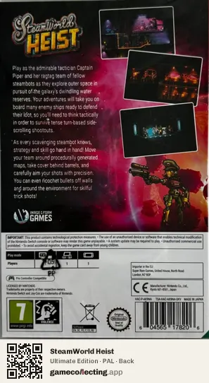 SteamWorld Heist Nintendo Switch, PAL box back