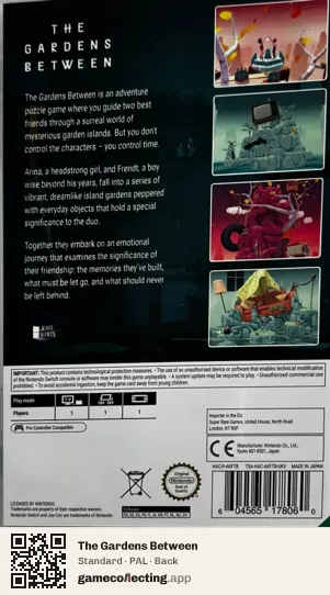 The Gardens Between Nintendo Switch, PAL box back
