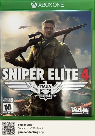 Sniper Elite 4 Xbox One, NTSC box front