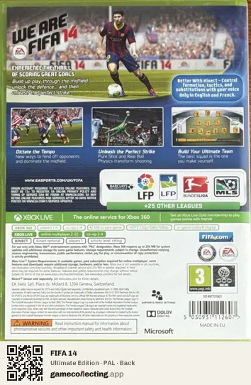 FIFA 14 Xbox 360, PAL box back