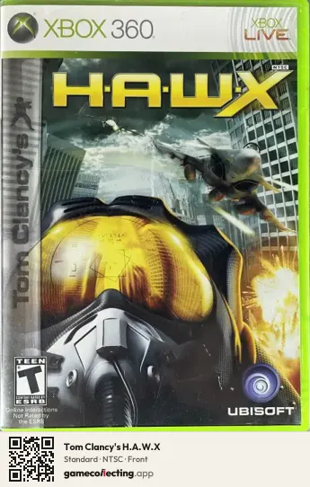 Tom Clancy's H.A.W.X Xbox 360, NTSC box front