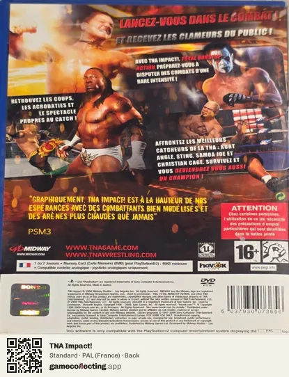 TNA Impact! PlayStation 2, France box back
