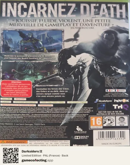 Darksiders II Xbox 360, France box back