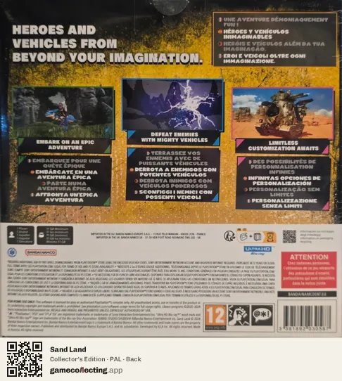 Sand Land PlayStation 5, PAL box back