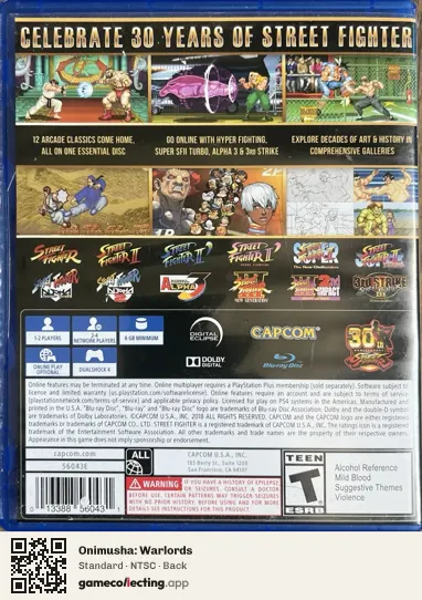 Onimusha: Warlords PlayStation 4, NTSC box back