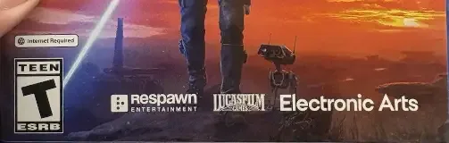 Star Wars Jedi: Survivor, the ESRB box on its front