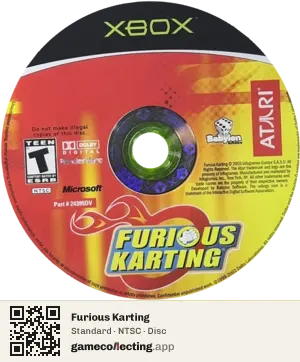Furious Karting Xbox, NTSC disc