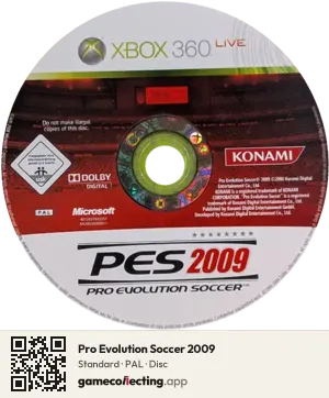Pro Evolution Soccer 2009 Xbox 360, PAL disc
