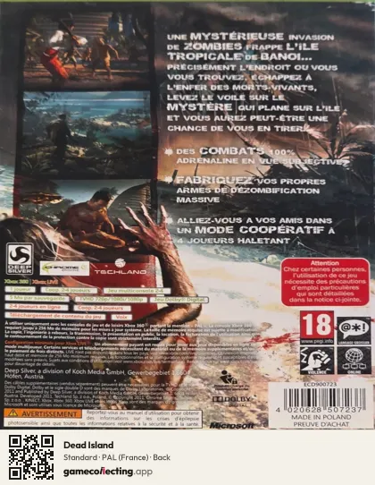 Dead Island Xbox 360, France box back
