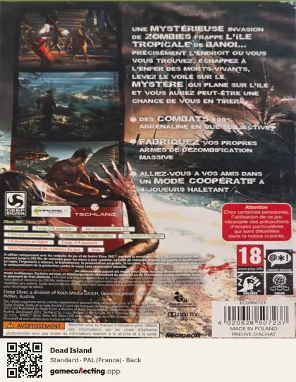 Dead Island Xbox 360, France box back