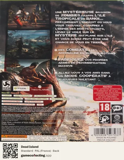 Dead Island Xbox 360, France box back