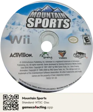 Mountain Sports Nintendo Wii, NTSC disc