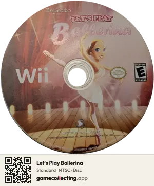 Let's Play Ballerina Nintendo Wii, NTSC disc