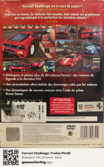 Ferrari Challenge: Trofeo Pirelli PlayStation 2, France box back