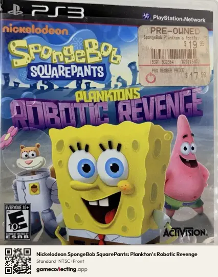 Nickelodeon SpongeBob SquarePants: Plankton's Robotic Revenge PlayStation 3, NTSC box front