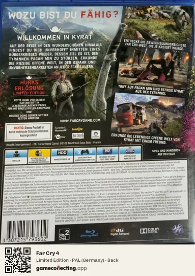 Far Cry 4 PlayStation 4, Germany box back