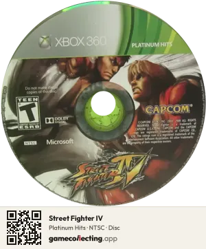 Street Fighter IV Xbox 360, NTSC disc