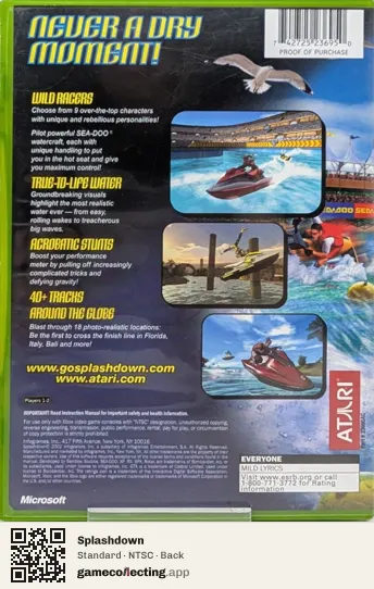 Splashdown Xbox, NTSC box back