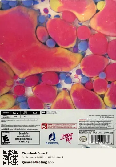 PixelJunk Eden 2 Nintendo Switch, NTSC box back