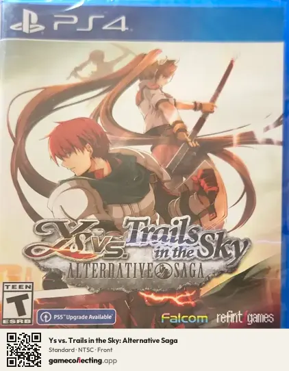 Ys vs. Trails in the Sky: Alternative Saga PlayStation 4, NTSC box front