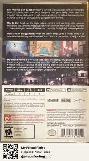My Friend Pedro Nintendo Switch, NTSC box back