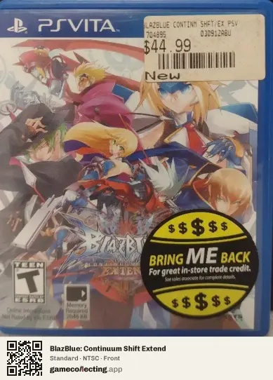 BlazBlue: Continuum Shift Extend PlayStation Vita, NTSC box front
