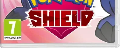 Pokémon Shield, the PEGI square on its front