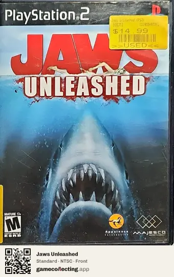 Jaws Unleashed PlayStation 2, NTSC box front