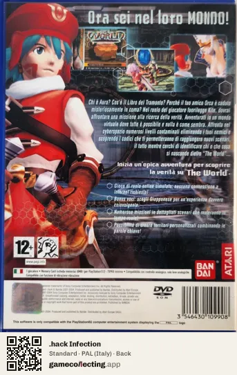 .hack Infection PlayStation 2, Italy box back
