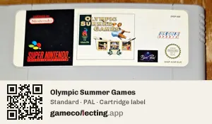 Olympic Summer Games Super Nintendo Entertainment System, PAL cartridge label