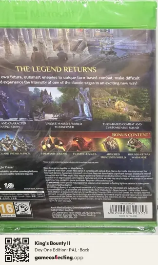 King's Bounty II Xbox One, PAL box back