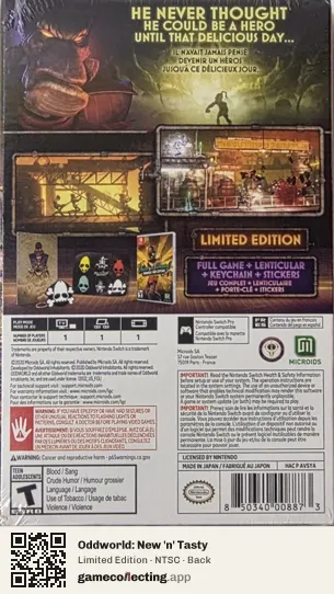 Oddworld: New 'n' Tasty Nintendo Switch, NTSC box back