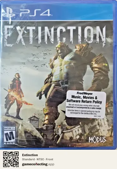 Extinction PlayStation 4, NTSC box front