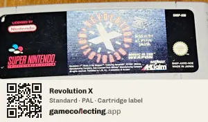 Revolution X Super Nintendo Entertainment System, PAL cartridge label